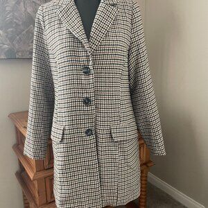 Sweet Lemon Houndstooth 3 button Blazer, Brown Tone, Size Medium
